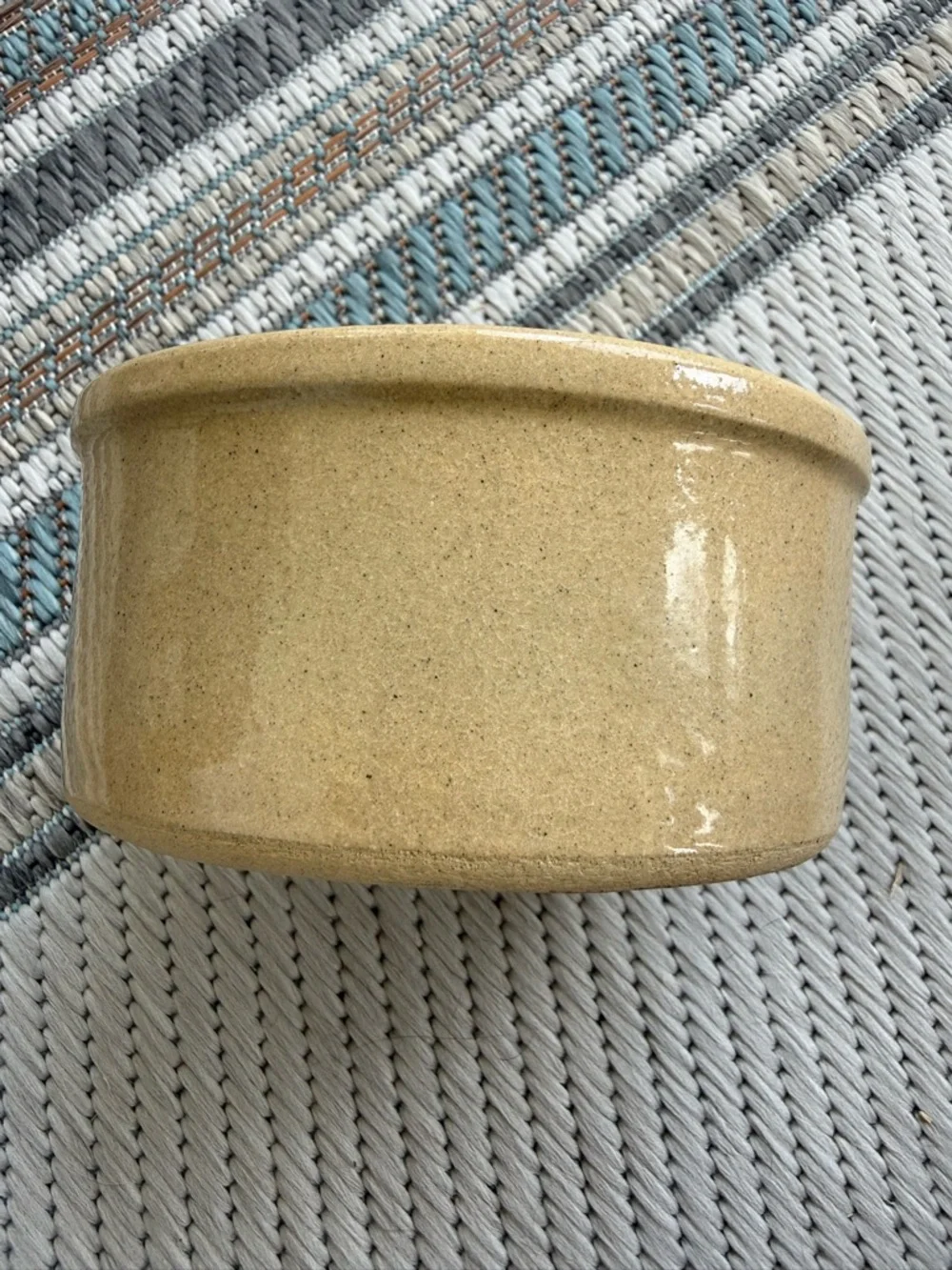 RRP Co Robinson Ransbottom Roseville Ohio Vintage Stoneware Dog Dish made in USA